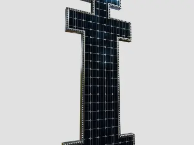 Solar Panel Letter - I 3D model