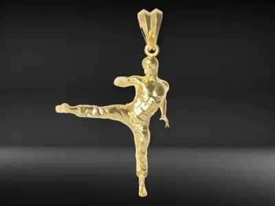Karate Fighter Pendant  3D print model