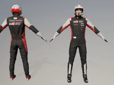 Rally Pilot  Low-poly 3D model