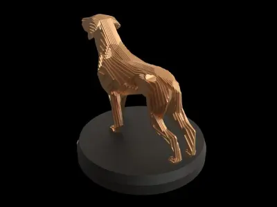 Parametric V Boxer Great Dane Low-poly 3D model