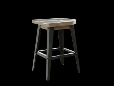 Bar Chair 03 Low-poly 3D model