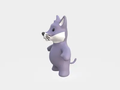 Little animal baby - Wolf cute - Animated  Low-poly 3D model