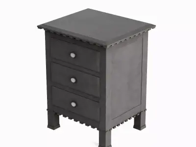 Old Wooden Dresser A 08 Low-poly 3D model