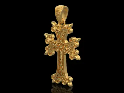 Armenian Cross Pendant 9047 3D print model