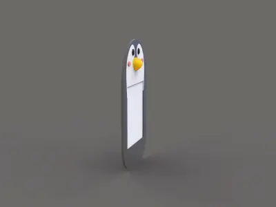 Cartoon Penguin Frame Low-poly 3D model