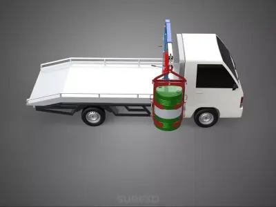 JACK HYDRAULIC CRANE HAND CRANK WINCH JIB DRUM TRUCK PICKUP CAR 3D model