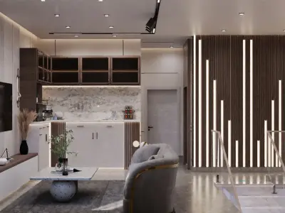 living room  3D model 2