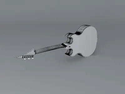 Modern acoustic guitar Free 3D model