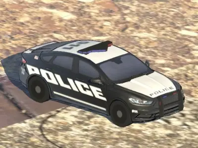 Police Car Ford Low-poly 3D model