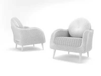 ARMCHAIR paisley 3D model