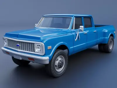 Chevrolet K10 Crew Cab Dually 1972 3D print model