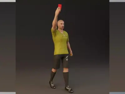 Football Referee game ready character Low-poly 3D model