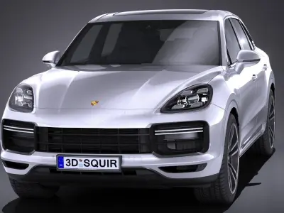  LowPoly Porsche Cayenne Turbo 2018 Low-poly 3D model