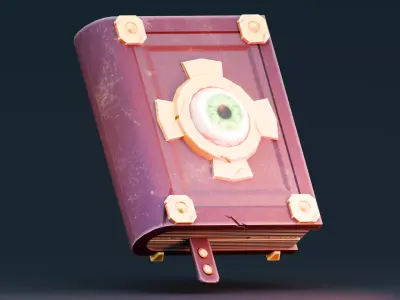 Stylized Halloween Props - Witch Book Low-poly 3D model