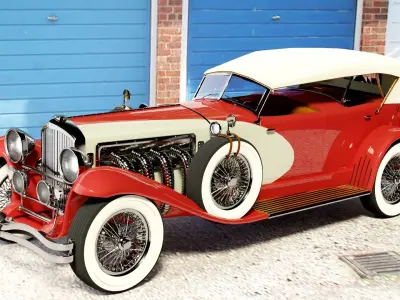 Classic car Duesenberg Dual Cowl Phaeton 3D model