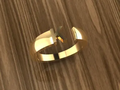 Alphabet Ring K 3D print model purchase