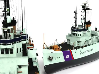 Coast Guard 167 Ship with Advanced Rig-Fan Airflow 3D model