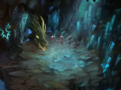 Stone Dragon Impossible - Long Cave Crystal Wall 01 3D model