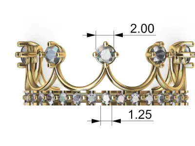 Anillo solitario para dama-mujer -v- 3D print model