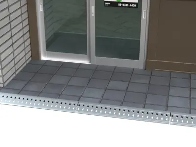 Asian Brick Building Free 3D model