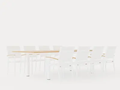 Twin dining set Low-poly 3D model