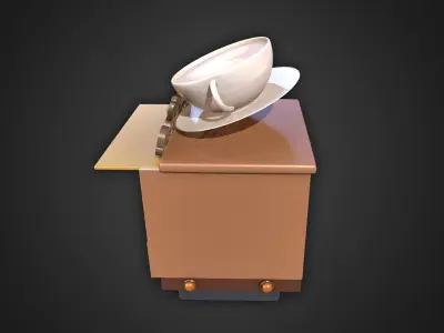 Asset - Cartoons - Food Car -  Tricycle Coffee 3D model