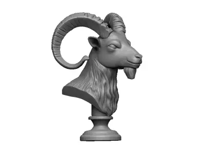 ram head bust 3D print model
