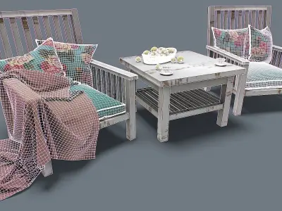 Furniture group Provence 3d model Low-poly 3D model