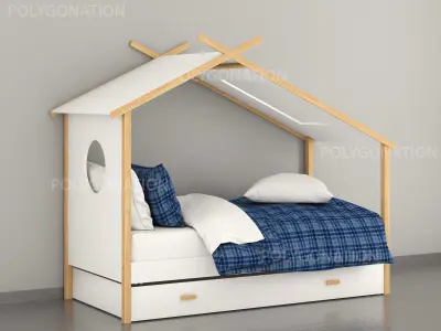children cabin bed 2 3D model