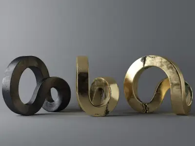 Modern Mobix Sculpture  3D model