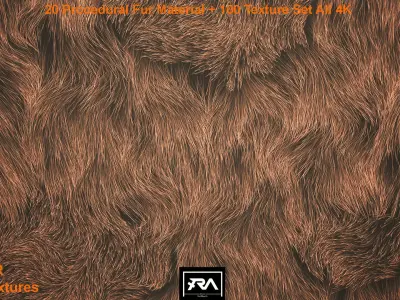 20 Procedural Fur Material Tileable 100 Texture Set  500 Texture Texture