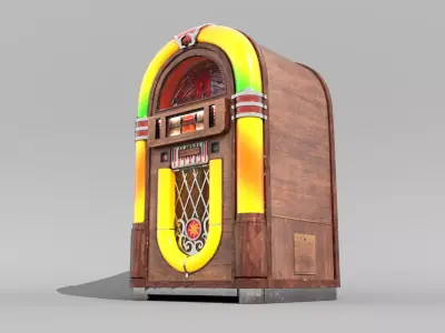 Wooden Jukebox Low-poly 3D model