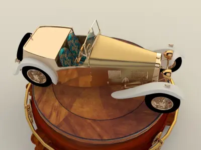 Chinese display with classic car 3D model