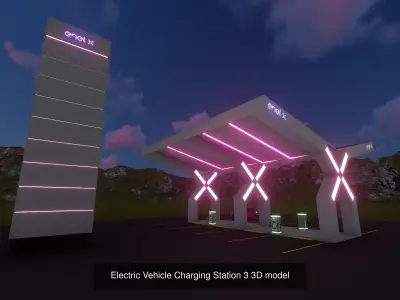 Electric Vehicle Charging Stations 3D Model Collection 3D Model Pack