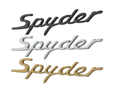 Spyder nameplate Porsche  3D print model