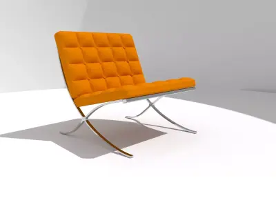 Barcelona Chair Style 3D model
