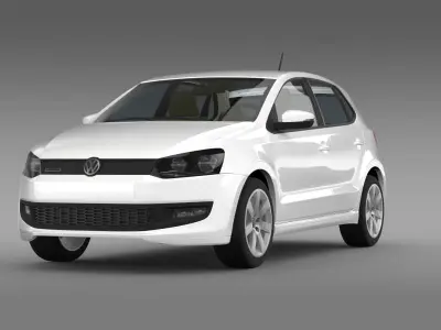 Volkswagen Polo BlueMotion 5d 2010-2013 3D model