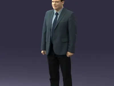 Man in gray jacket 0619 3D Print Ready 3D print model