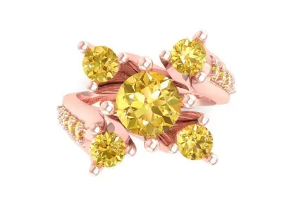 3D Model Artistic Twist Diamond Ring 488 3D print model