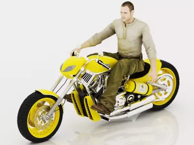 Chopper Biker 6 - 4K 3D model