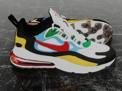 NIKE AIR MAX 270 REACT 3D SHOES Low-poly 3D model