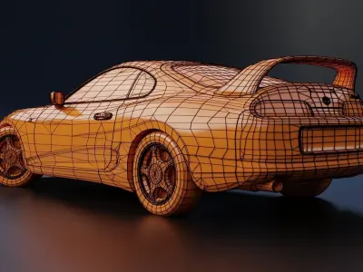 Toyota Supra MK4  Low-poly 3D model