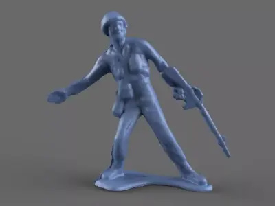 Green Army Man Shot 3D model