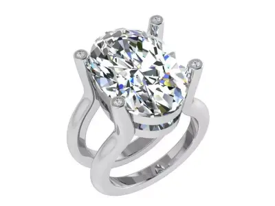 Oval Solitaire Ring 4557 3D print model