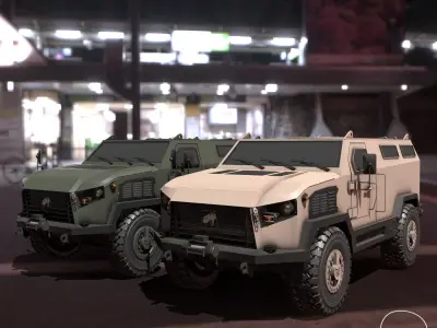 VIPER 4x4 MRAP APC Low-poly 3D model