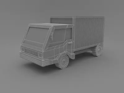 Low-Poly Truck delivery 3D model