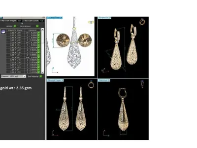 Women earrings 3D print model