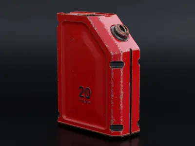 Rusty modern gas can 15x35x45 Low-poly 3D model