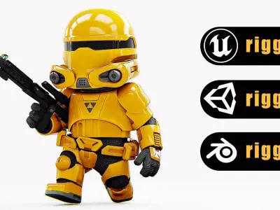 REPUBLIC TROOPER  Rigged for Unreal Engine - Unity - MIXAMO 3D model