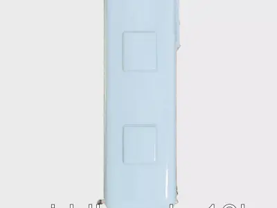 Blue Delegation Bus with Wide Doors and Large Windows Low-poly 3D model